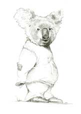 ‘Mortimer’ Coloring page of Mort the Koala Bear, hero of the children’s book, The Trouble With Cauliflower.